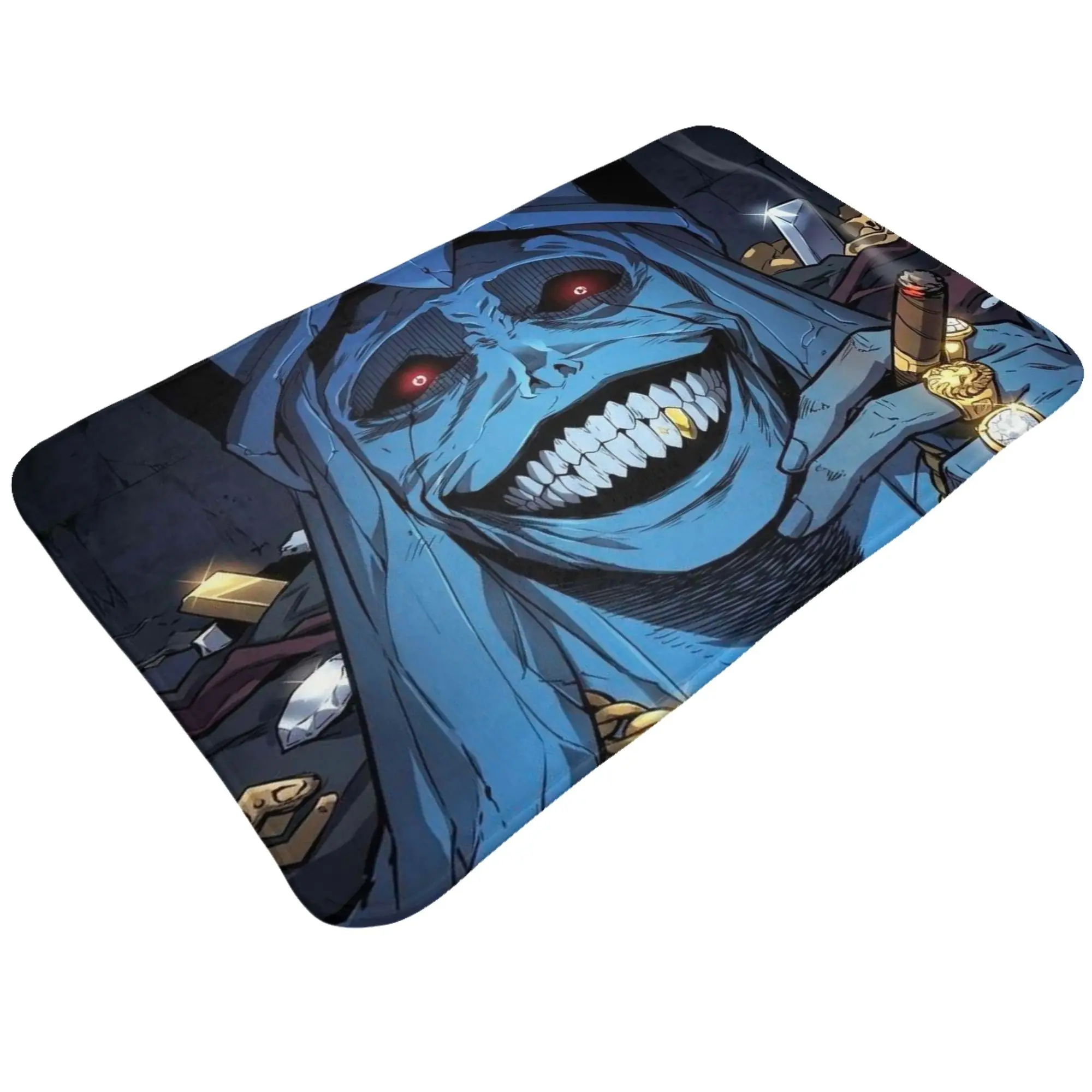 Blue Skeleton Gangster Monster Character Non-slip Mat Bath  Welcome Doormat Home Decor