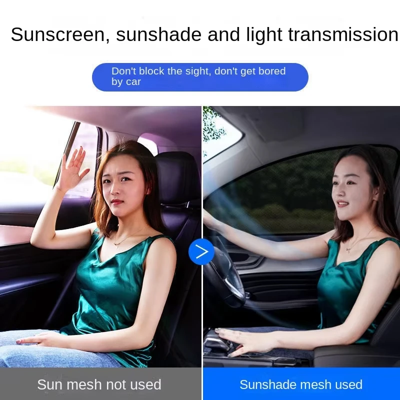 2/4 Stück Auto-Sonnenschutz Anti-Mücken Autofenster-Netzgitter Sichtschutz Sonnenschutz-Netzgitter für Autos – Detail 6