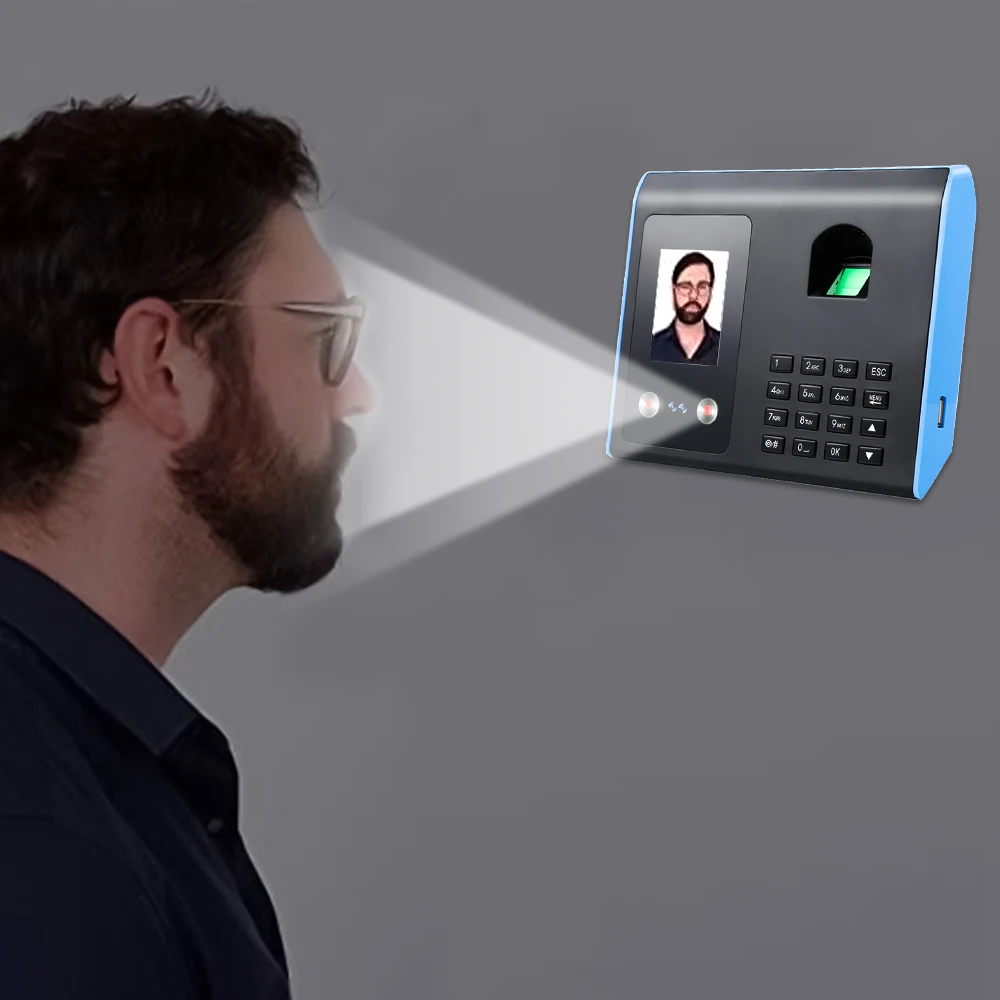 2.4 Inch Display Biometric Fingerprint Face Password Attendance Machine System Time Clock for Employees Small Business