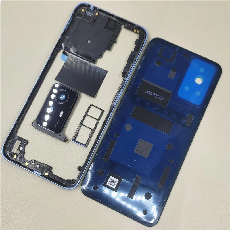 For Xiaomi Redmi Note 12S Phone Housing Middle Frame+Battery Back Cover Case Panel Lid Rear Door With Camera Lens