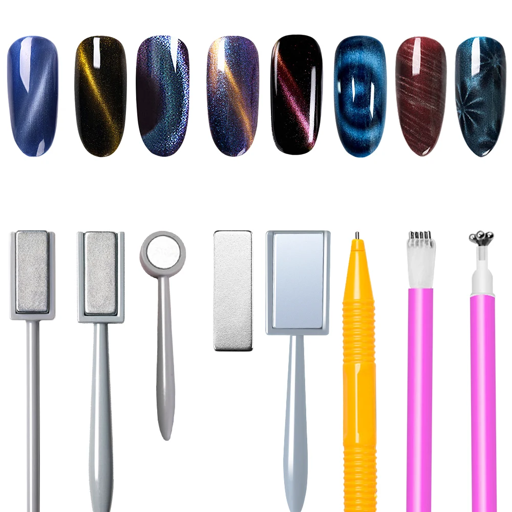 Uv Gel Polish Lak Nagels Kunst Decoratie Sterke Kat Magnetische Stok Franse Multifunctionele Magneet Pen Schilderij Gel Manicure Tool