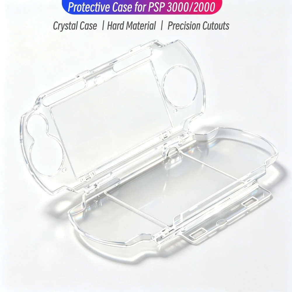 Transparent Crystal Hard Case for PSP3000 Full Protective Flip Cover Anti-Scratch Shell for PSP2000 Game Console