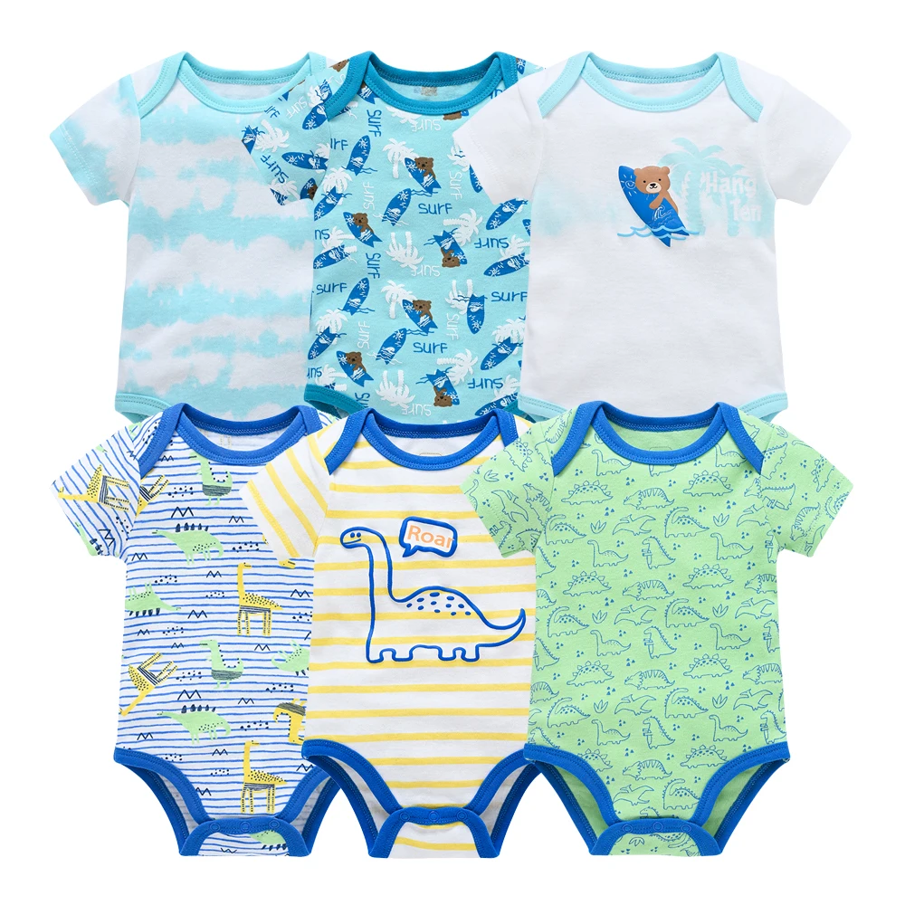 

6 PCS Baby Clothes Boys Romper 100% Cotton Dinosaur Boysuit Infants Jumpsuit Newborn Clothing Sets Kids Outfit Free Shipping