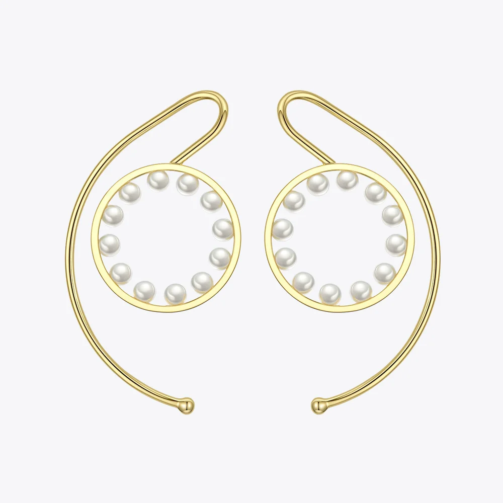 

ENFASHION Pearl Circle Ear Cuff Clip On Earrings For Women Statement Gold Color Earcuff Earings Without Piercing Jewelry E191106