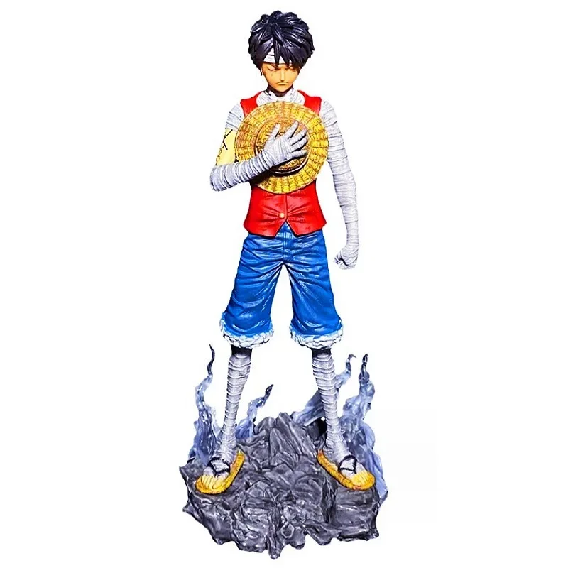 ONE PIECE GK Straw Hat Group Silence Bandage Luffy Statue Scene Model Anime Figure