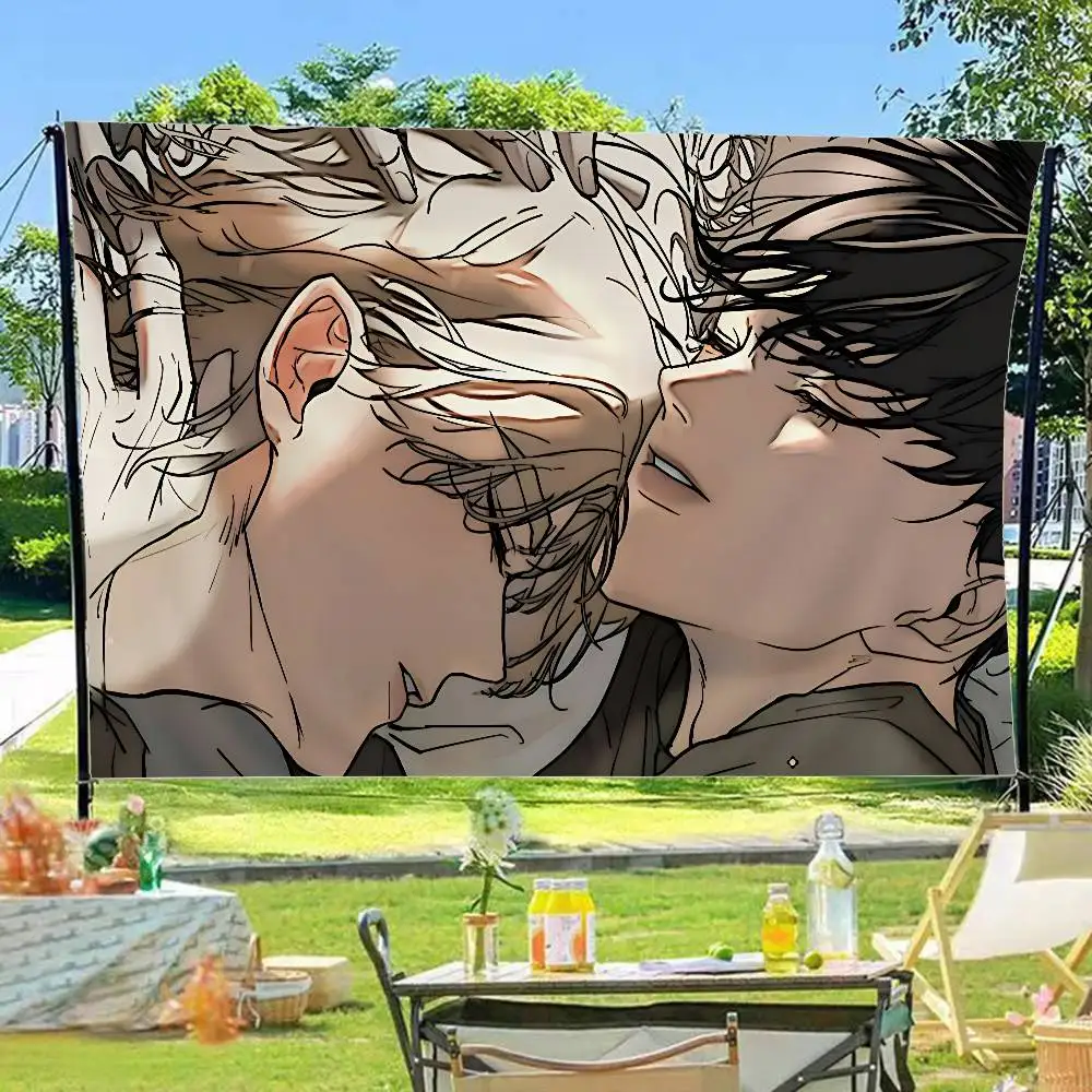Low Tide In Twilight Anime Small Size Cheerleading Banner Hand Pulled Flag Outdoor Atmosphere Flags