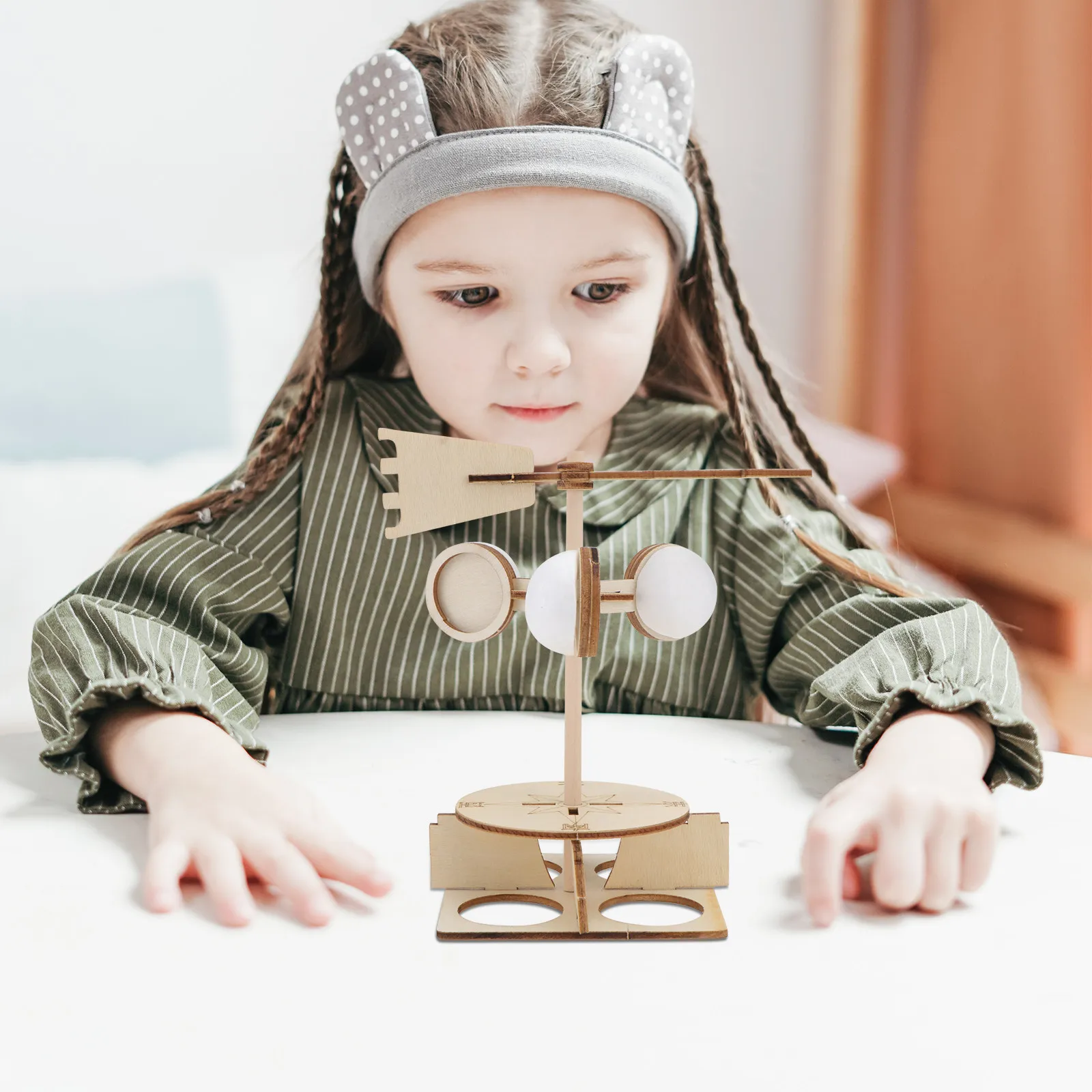 

2Pcs Kid Assembly Wind Vane Set Educational Science Experiment Learning Kit Funny Interactive Wind Indicator Creative Gift