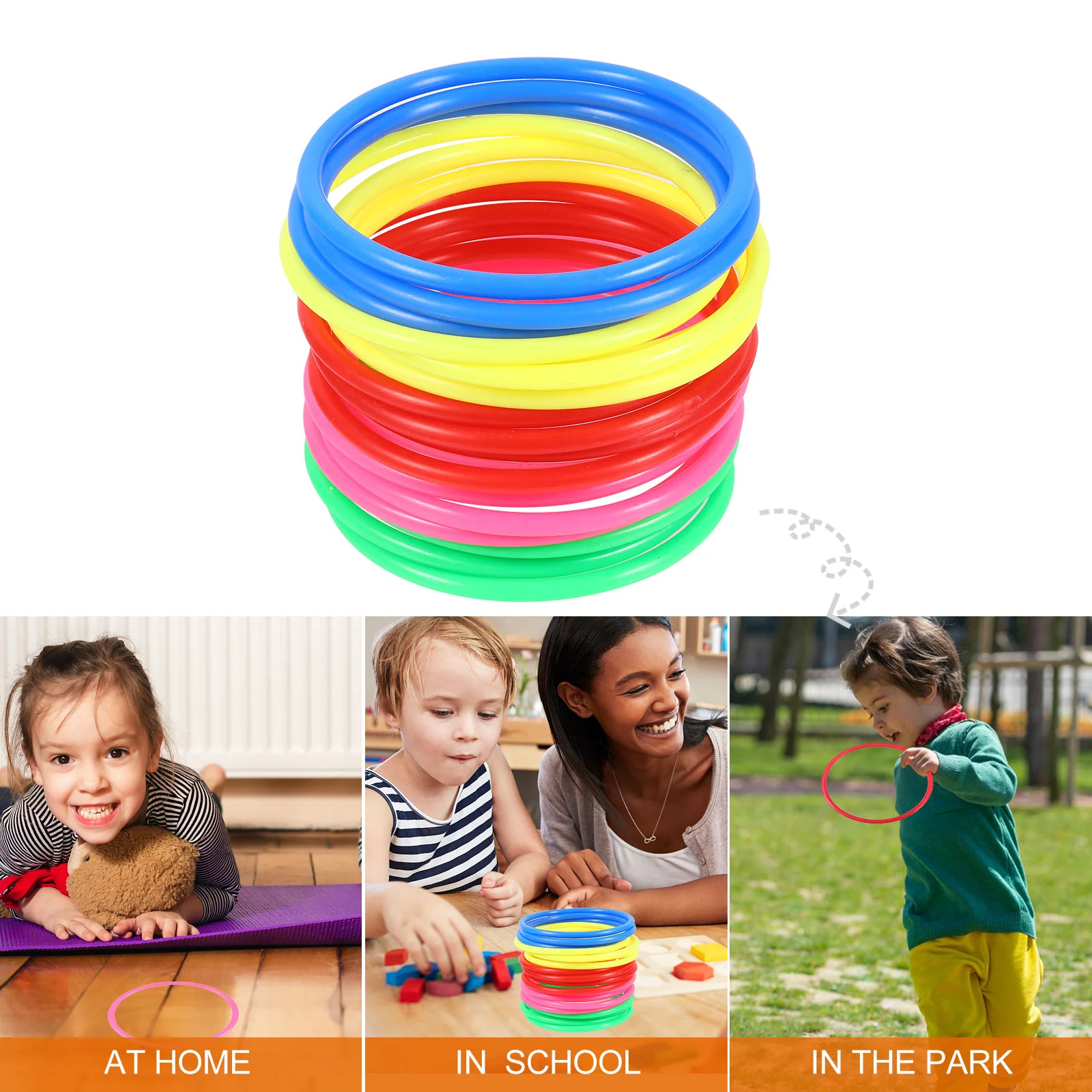 

24 Pcs Throwing Rings Kids Toy Colorful Toss Carnival Game Plastic Educational for