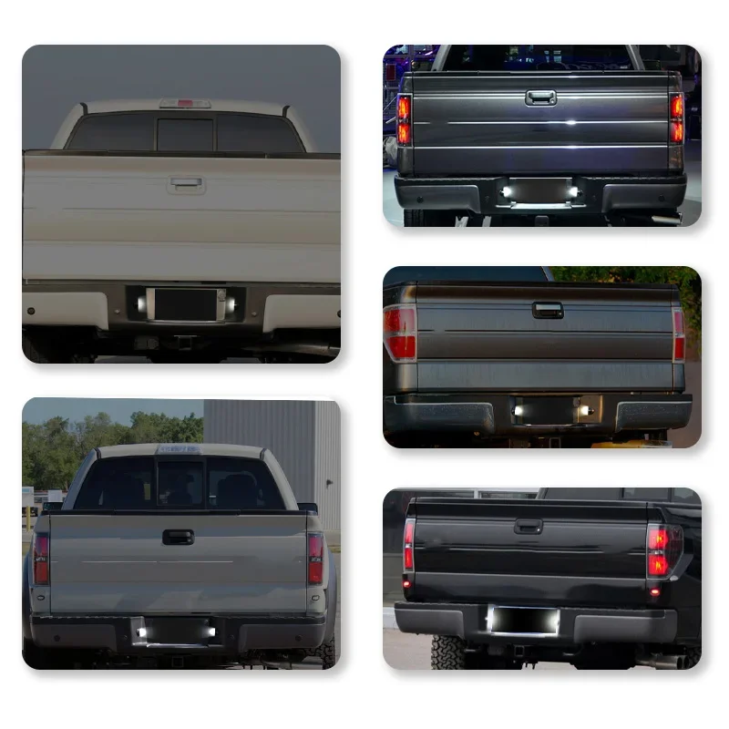포드 F150, F250, F350, F450, 레인저, 랩터 익스플로러, 스포츠 트랙용, OEM 맞춤, 제논 화이트, 풀 LED 번호판 조명 어셈블리