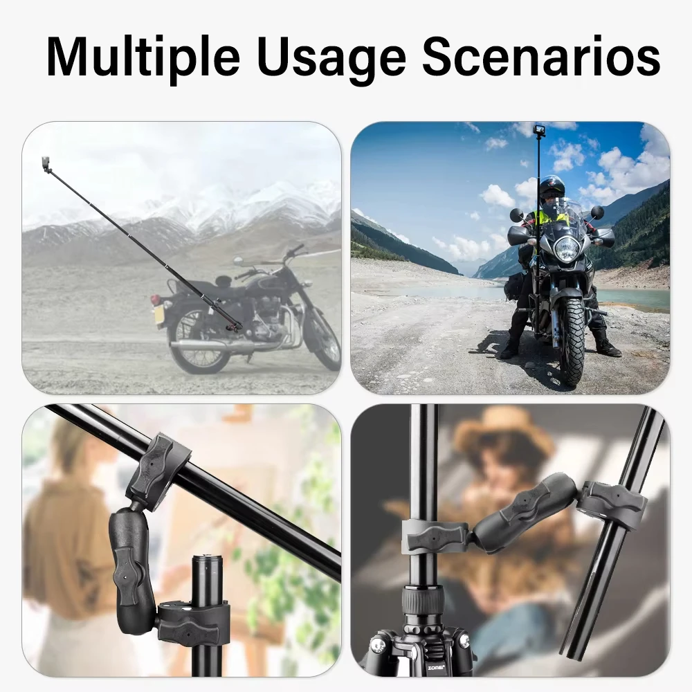 Motorcycle Bike Panoramic Selfie Stick for insta360 X5 X4X2 X3 Monopod Handlebar Mount Bracket for GoPro Max Hero 11 Accessories