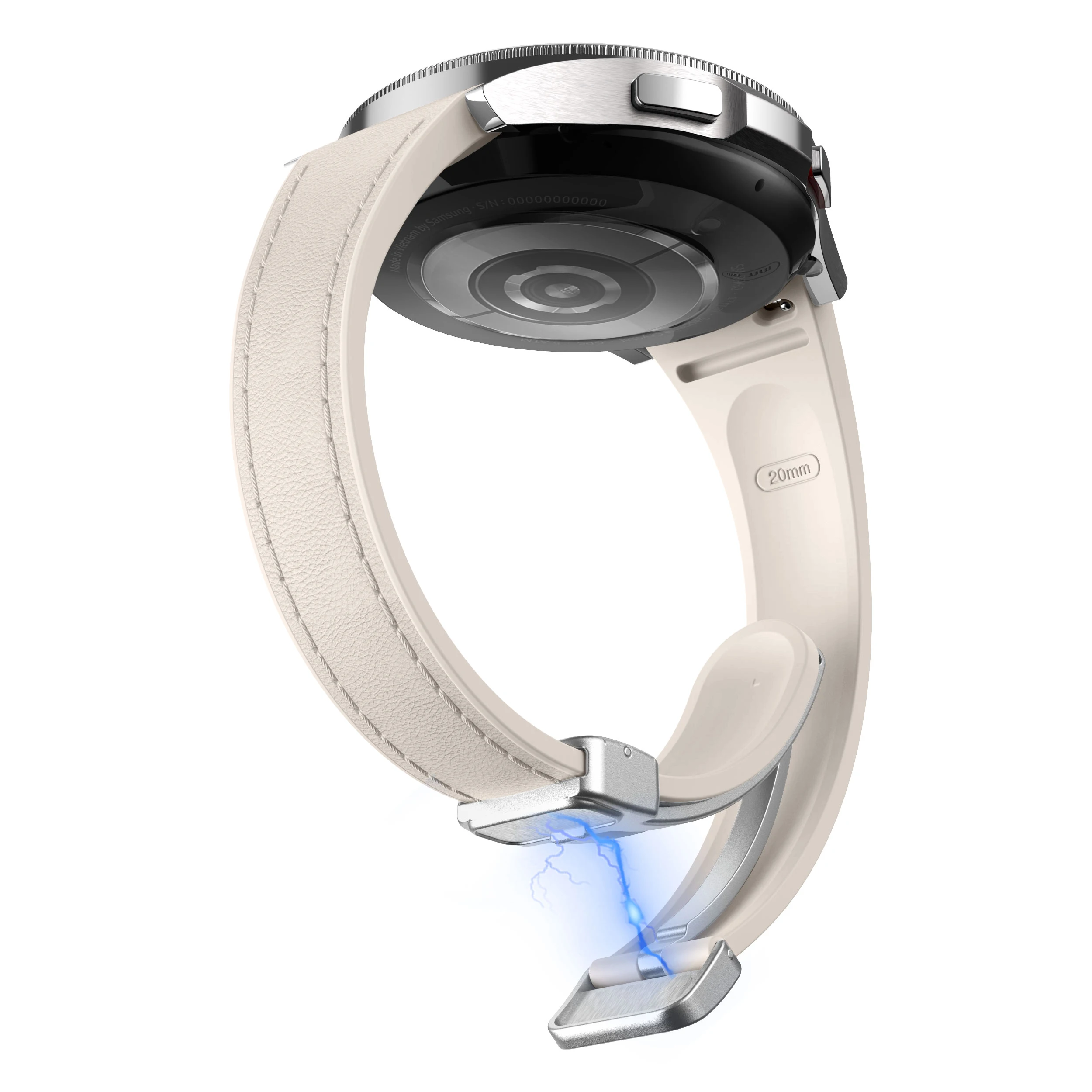 Correa delgada de cuero + silicona para Samsung Galaxy Watch 6 4 Classic 46mm 47mm 40 44 pulsera magnética Galaxy Watch 5 Pro bandas de 45mm