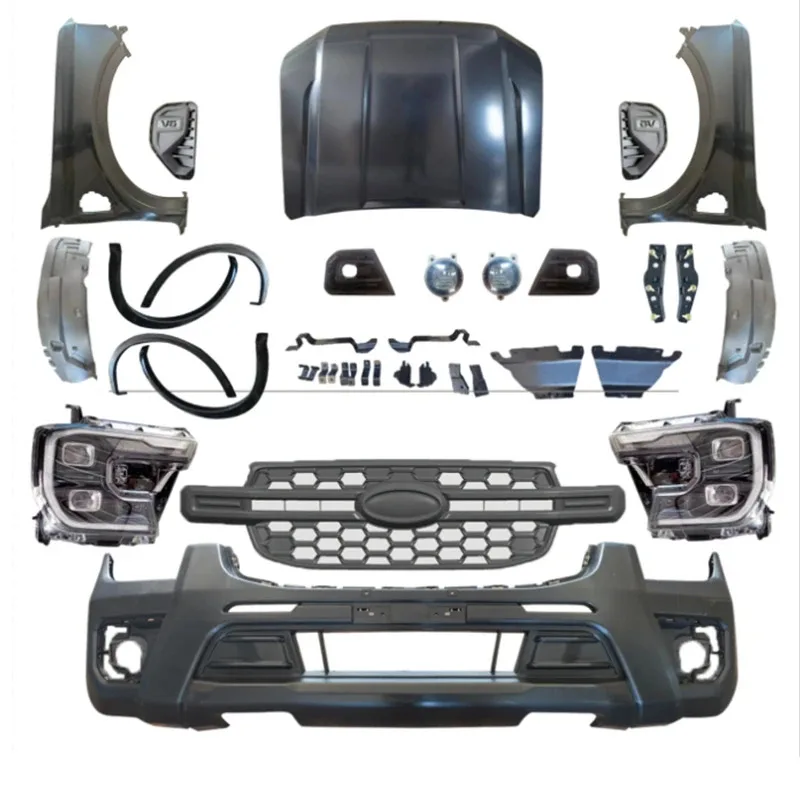 

Maictop Car Accessories Facelift Bumper Body Kits Grill With Headlight Bodykit for Ranger T6 T7 T8 12-21 Upgrade to Ranger
