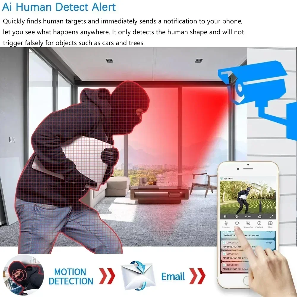 Tuya WIFI PTZ Camera 5MP Black Indoor Baby Monitor Smart Home Wireless Night Vision P2P Security Video Surveillance IP Camera 2K