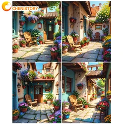 CHENISTORY Painting By Numbers Adults Diy Crafts Yard Landscape Home Decors Picture Paint Handicrafts Coloring By Numbers Gift