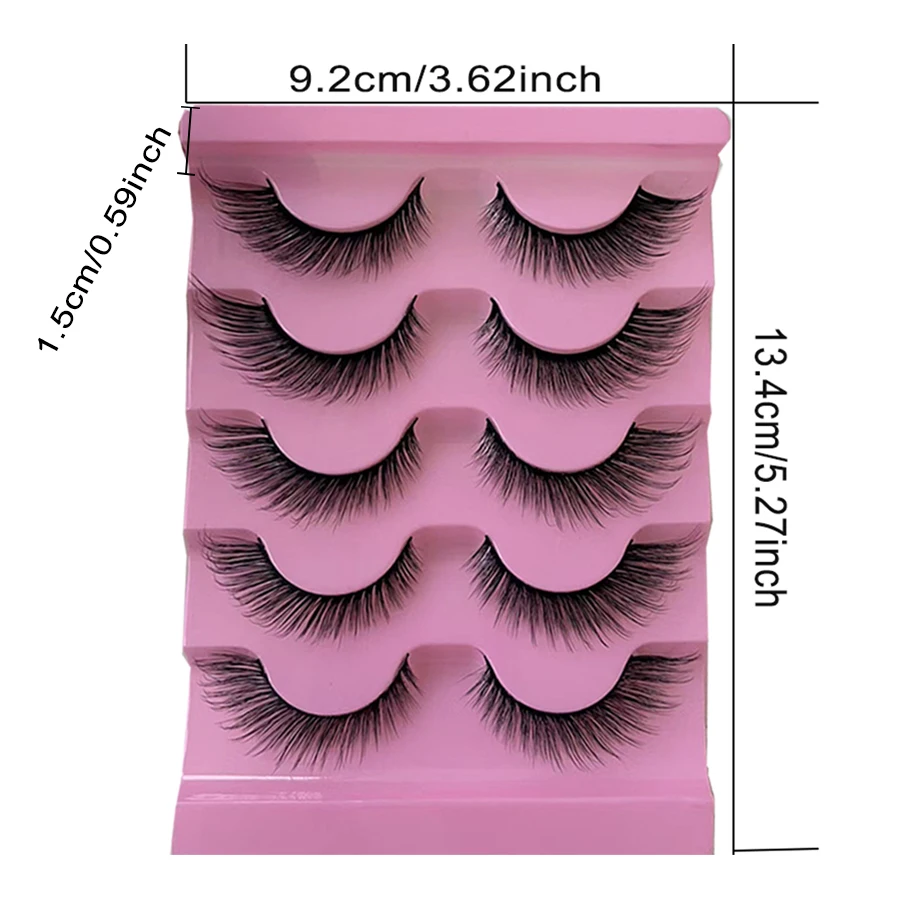 キツネの目、3D ふわふわの猫の目、完全に裸の尾、0.63 インチのつけまつげを備えた自然なつけまつげ 5 組