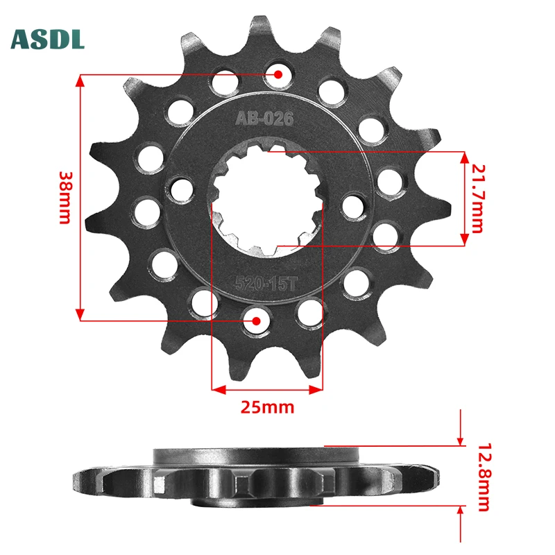 520 15T Motorcycle 20CrMnTi Front Sprocket Silent For Kawasaki KLR650 KLR 650 C1-C8 95-2003 KL650 A4-A19 1990-2010 KLX650 93-96