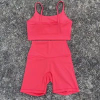 Solid Color gym bike Yoga Set short Legging +cross sport bra Tracksuit Athletic Women Gym Suit Comprehensive Training Jogging - Image 3