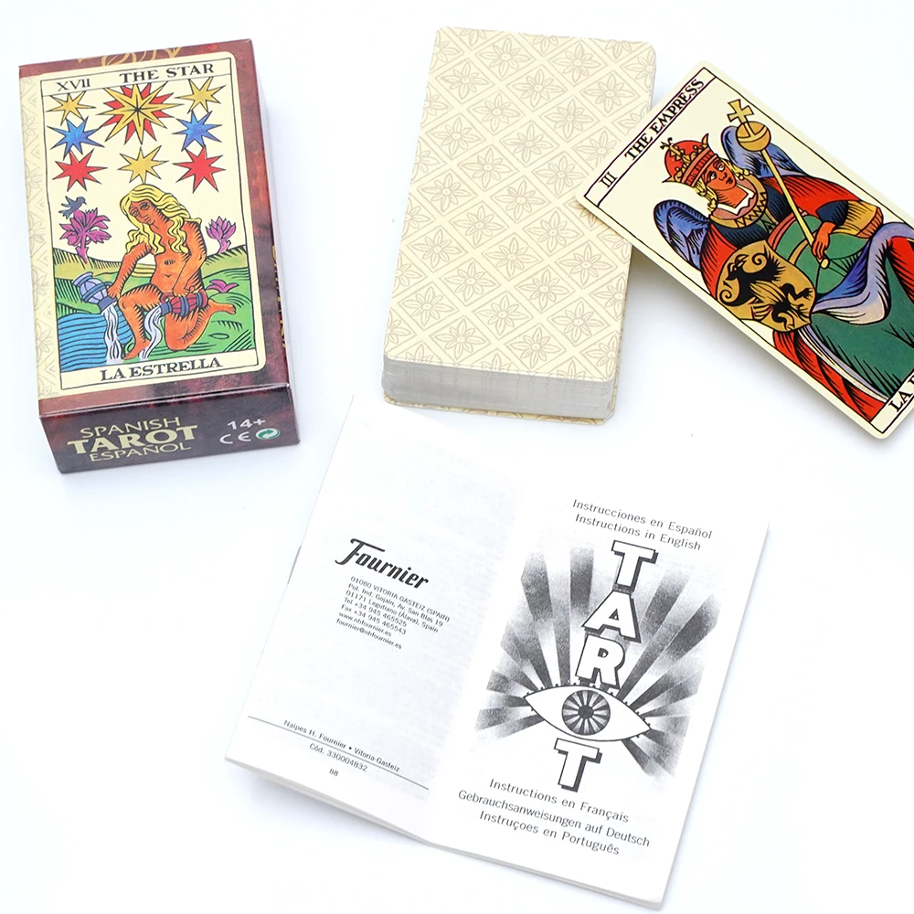 Española La Estrella Tarot The Star Oracle Deck Hiszpański Zestaw Kart Boski z Papierowymi Poradnikami Gra Rodzinna