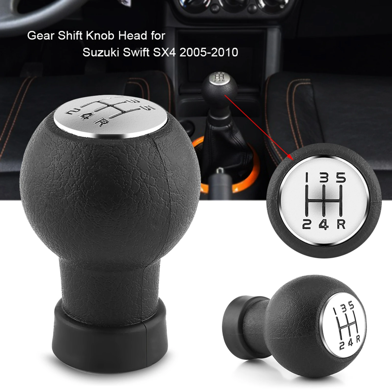 5 Speed Gear Shift Shifter Knob Stick Head for Suzuki Swift SX4 2005-2010