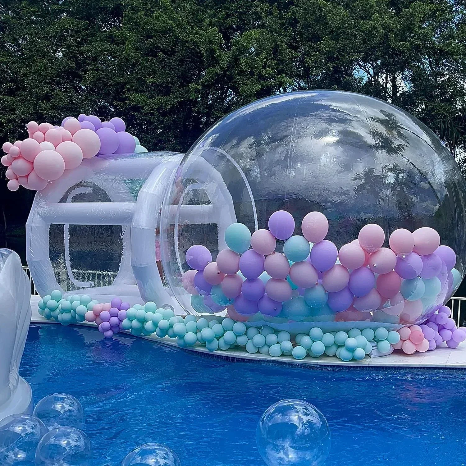 3M/4M TransparentPVCinflatable bubble house with hair dryer party event rental wedding photography background children gifts toy