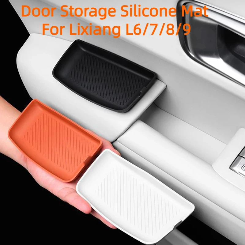 

For Li Lixiang L6 L7 L8 L9 4 Pcs Car Silicone Door Inner Handle Door Bowl Storage Pad Anti-scratch Protection Accessories