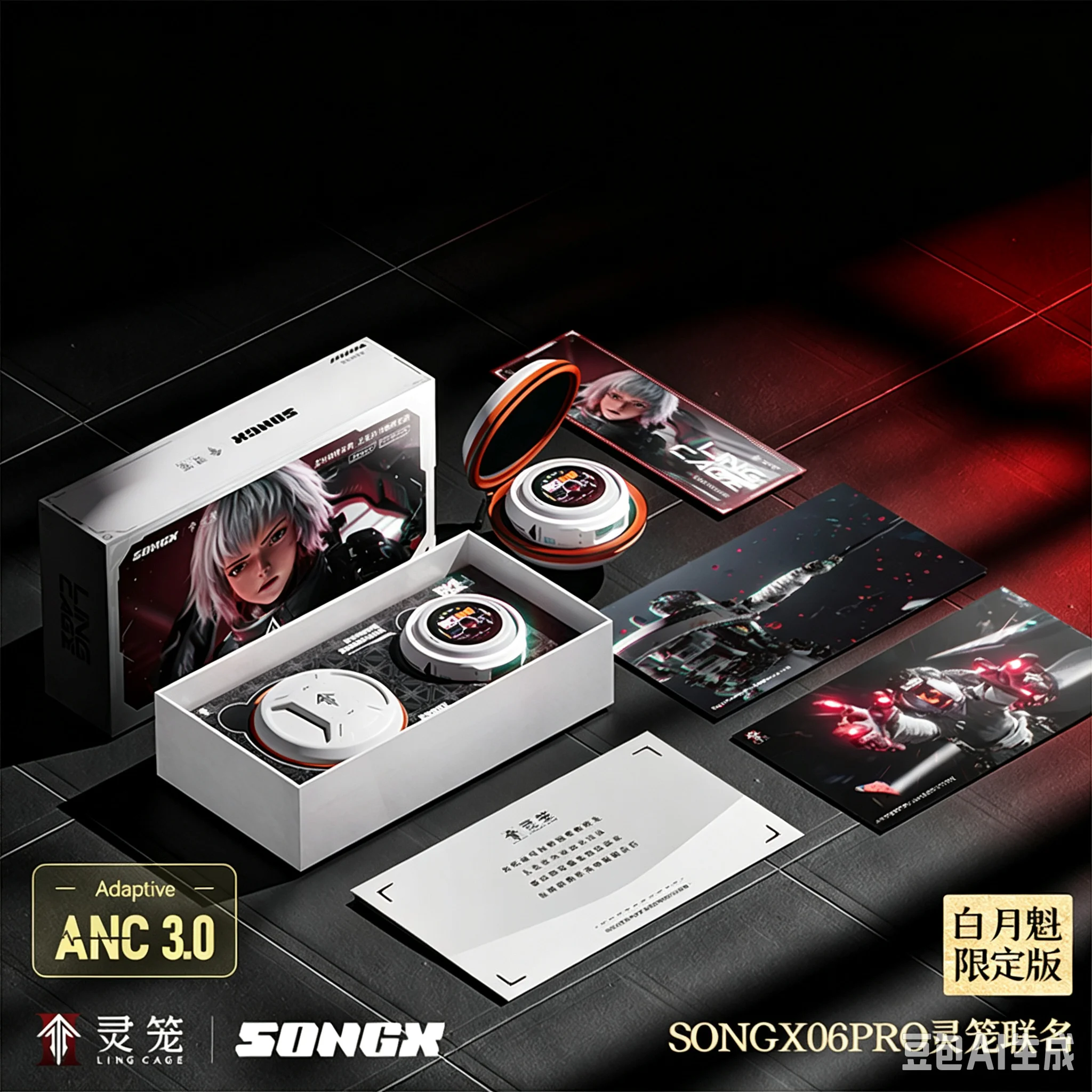 SONGX SX06PRO INCARNATION Bai Yuekui Bluetooth Earphone LCD Full-color Touchscreen ANC Intelligent Wireless Gaming Headset