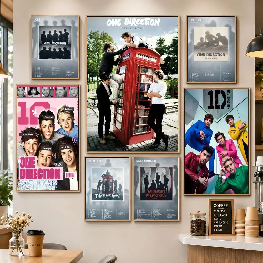Band One Direction 1D Pop Music Y2K Nostalgia Poster HD Wall Decor Apartment Dorm Office Cafe Bedroom Home Gift