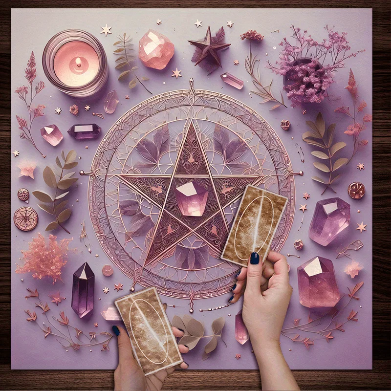VIKAMA Mantel con nudo mágico, tótem de pentagrama, impermeable, ceremonia de Tarot, meditación, decoración de estilo bohemio