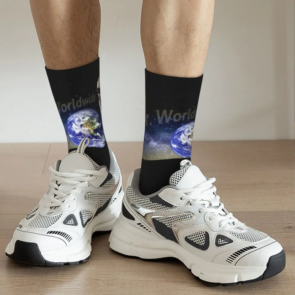 Calcetines de baloncesto Retro Mr.Worldwide Pitbull, calcetines de tubo medio de poliéster para mujeres y hombres, transpirables