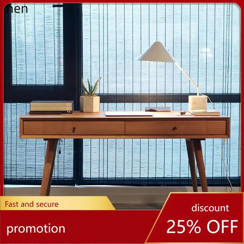 

CZ Solid Wood Desk Office Creative Workbench Writing Desk Drawing Desk Laptop with Drawers