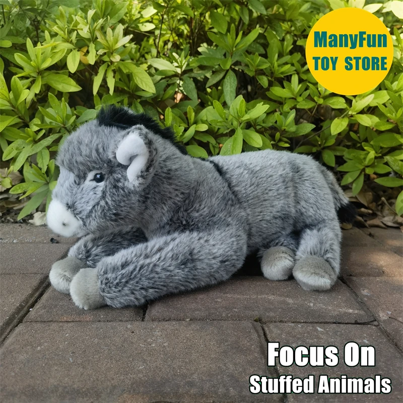 Donkey Plush Toy Realistic Wild Donkey Plushie Lifelike Donkey Stuffed Animal Mule Simulation Doll Collectors
