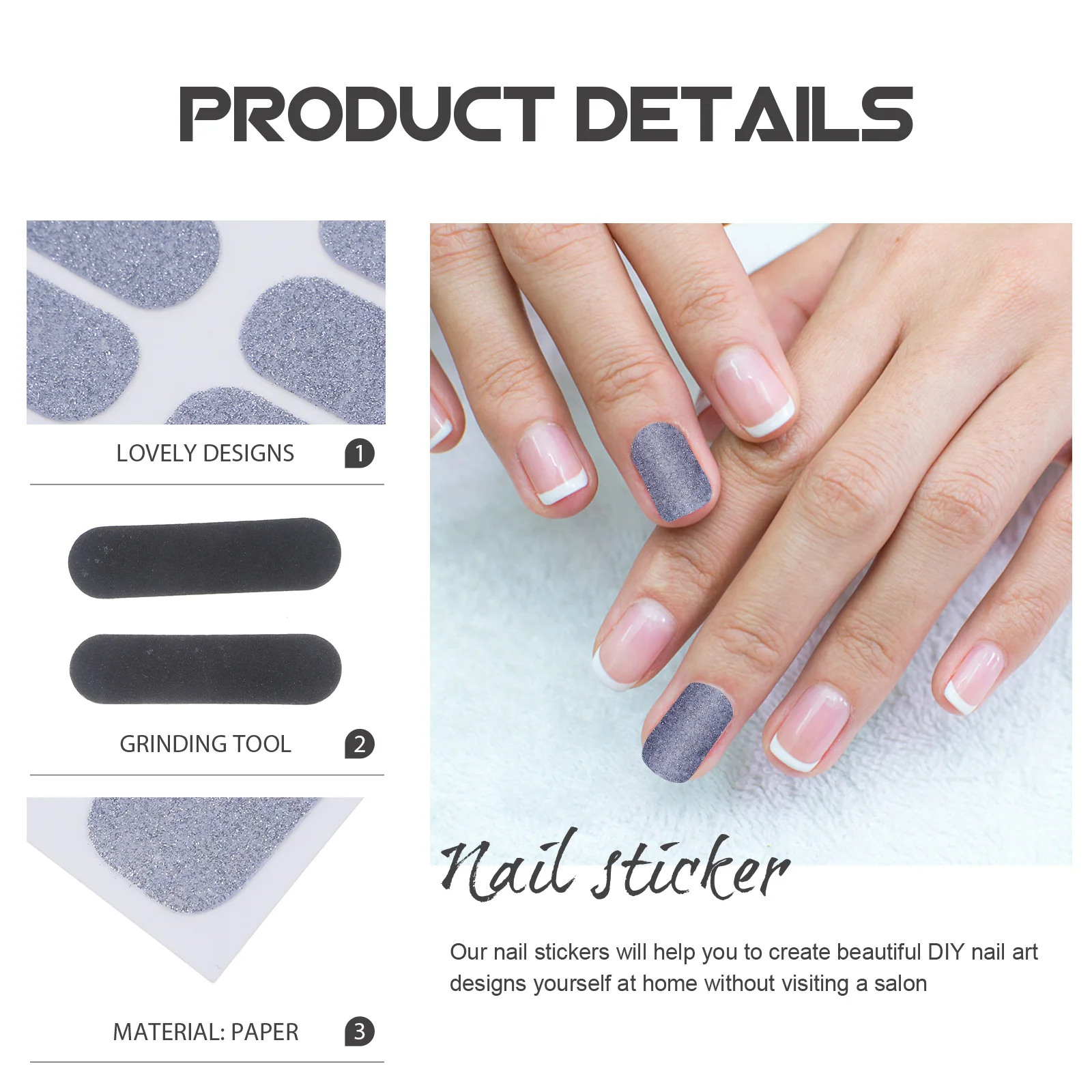 

5pcs Full Cover Nail Art Stickers 5 Sheets Waterproof Self-Adhesive Manicure Decor For Women Girls Diy Nails At Home Party