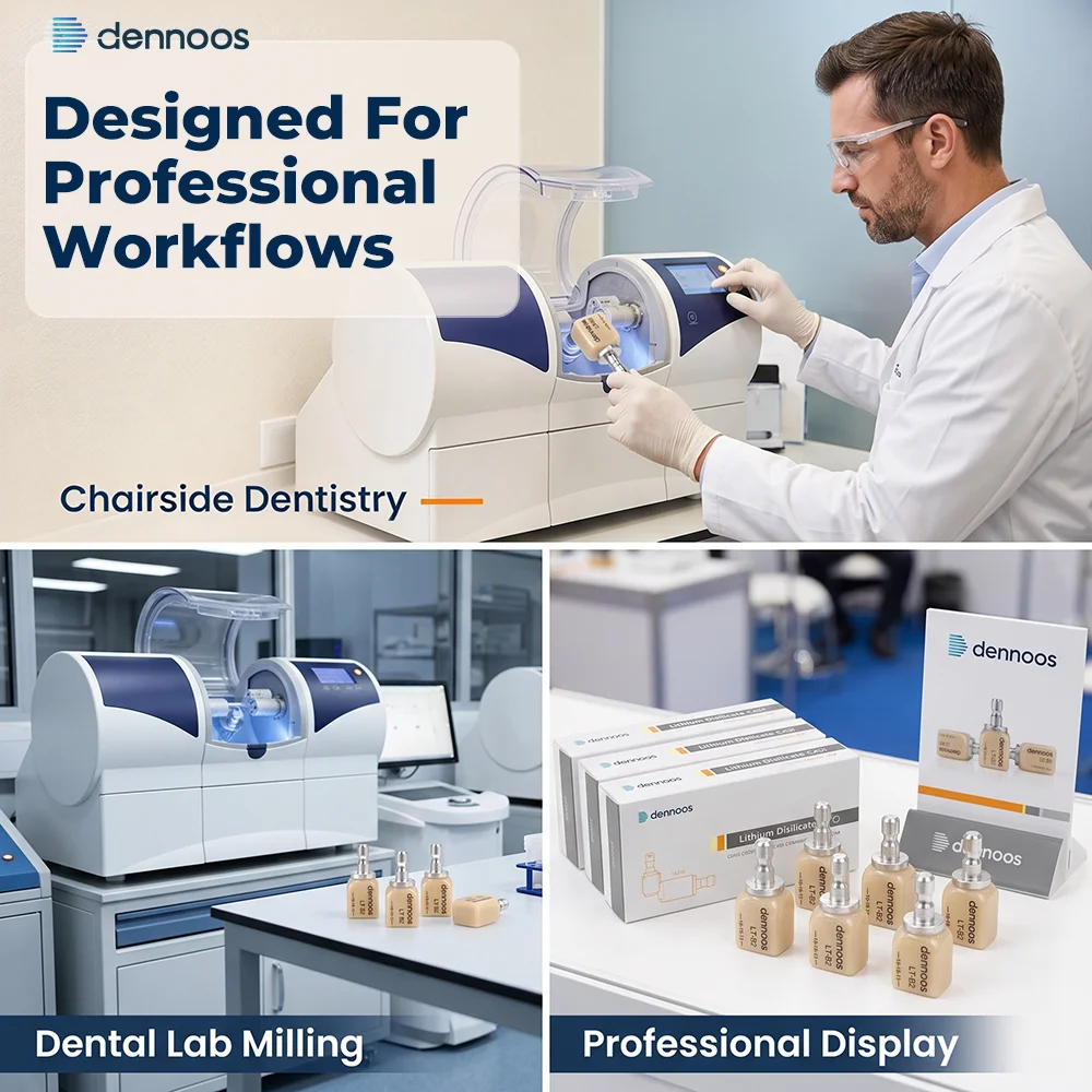 Lodden Ohne Sintern Dental-Lithiumdisilikat-Blöcke C14/B40 Glaskeramik-Würfel für CAD/CAM Sirona Cerec LT/MT/HT – Detail 8