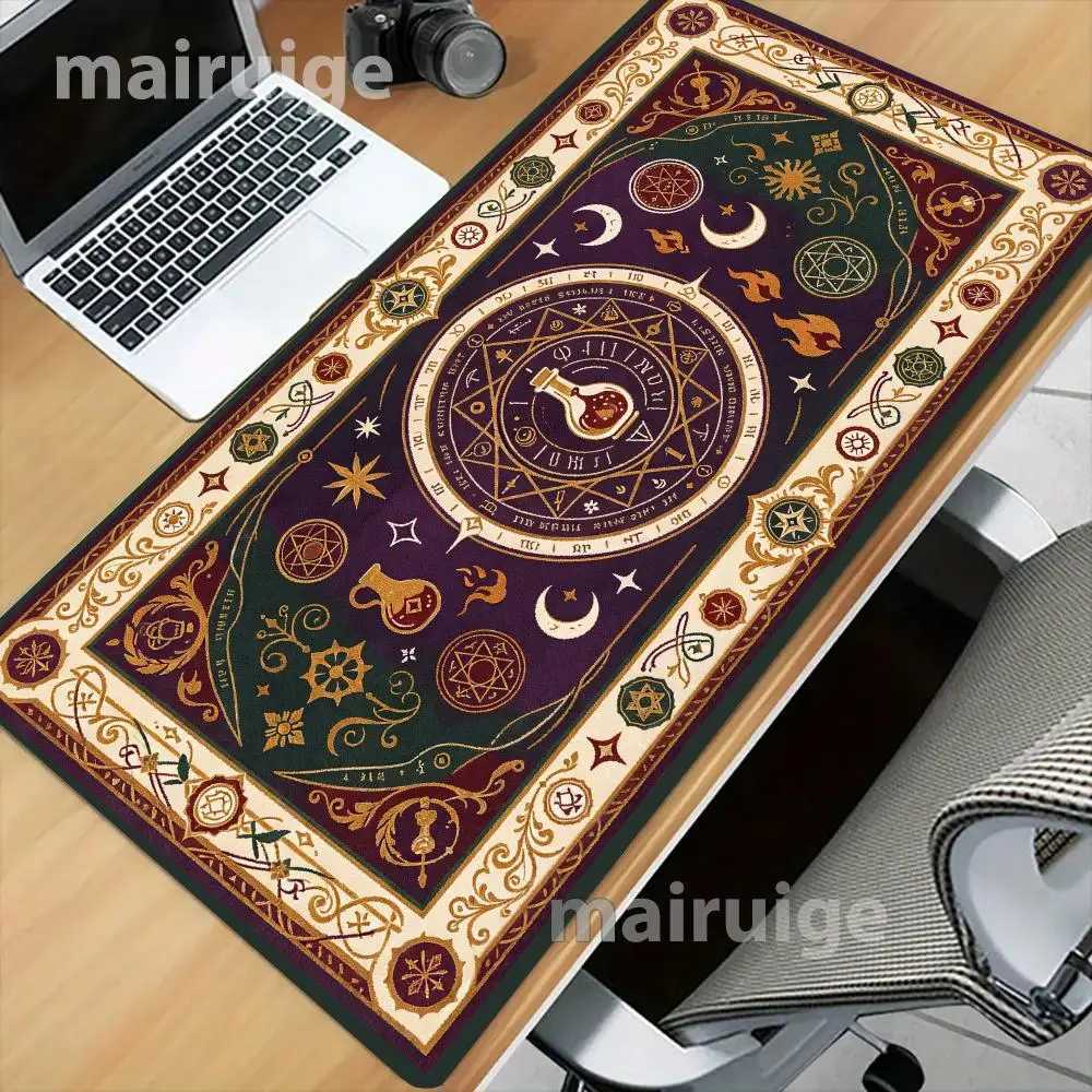 Mystical Alchemy Moon Persian Rug Pattern Mouse Pad Thick Rubber Precision Tracking For Dorm Room