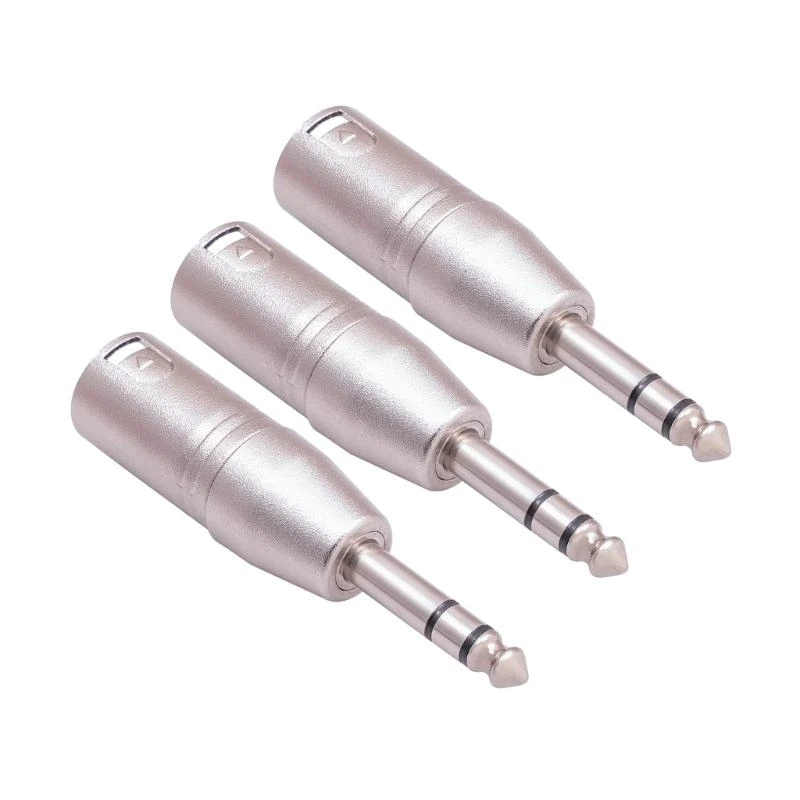 Nickle-plattierter Audioadapter 1/4 "6,35 mm männlicher Stecker zum 3Pin XLR Männlichen