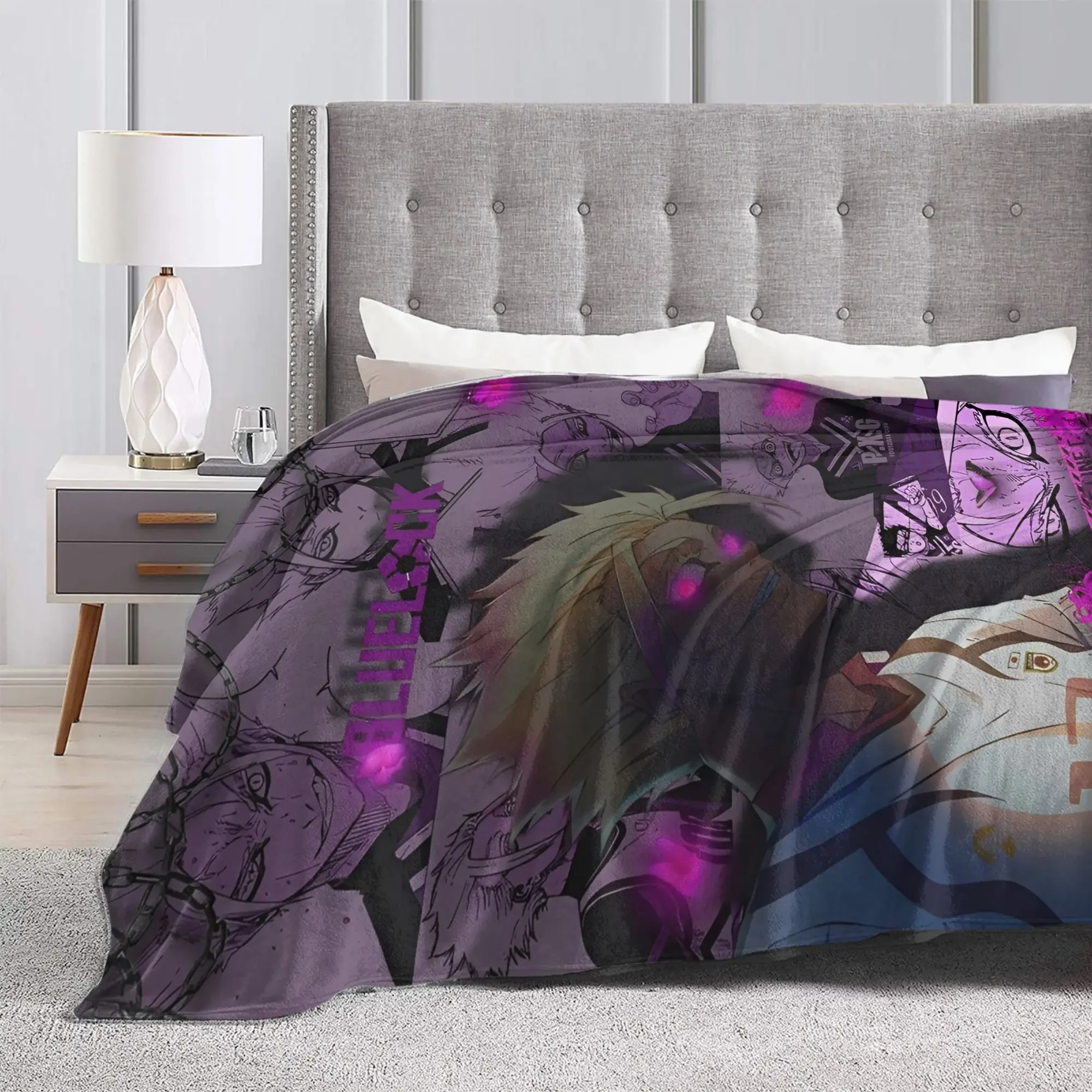 Comfort BLUEs LOCKs Shidou Ryuusei  Blanket Stuff Sofa Decorative  Throws And Blankets Warm Coral Fleece Plush for Couch