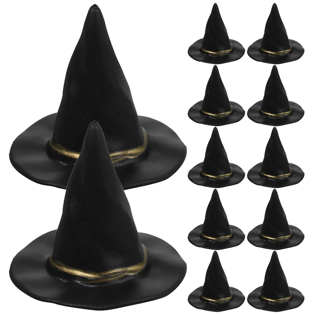 12 Pcs Bulk Ornaments Small Toys for Kids Tiny Witch Hats Crafts Decor Mini Drinks Decors Baby