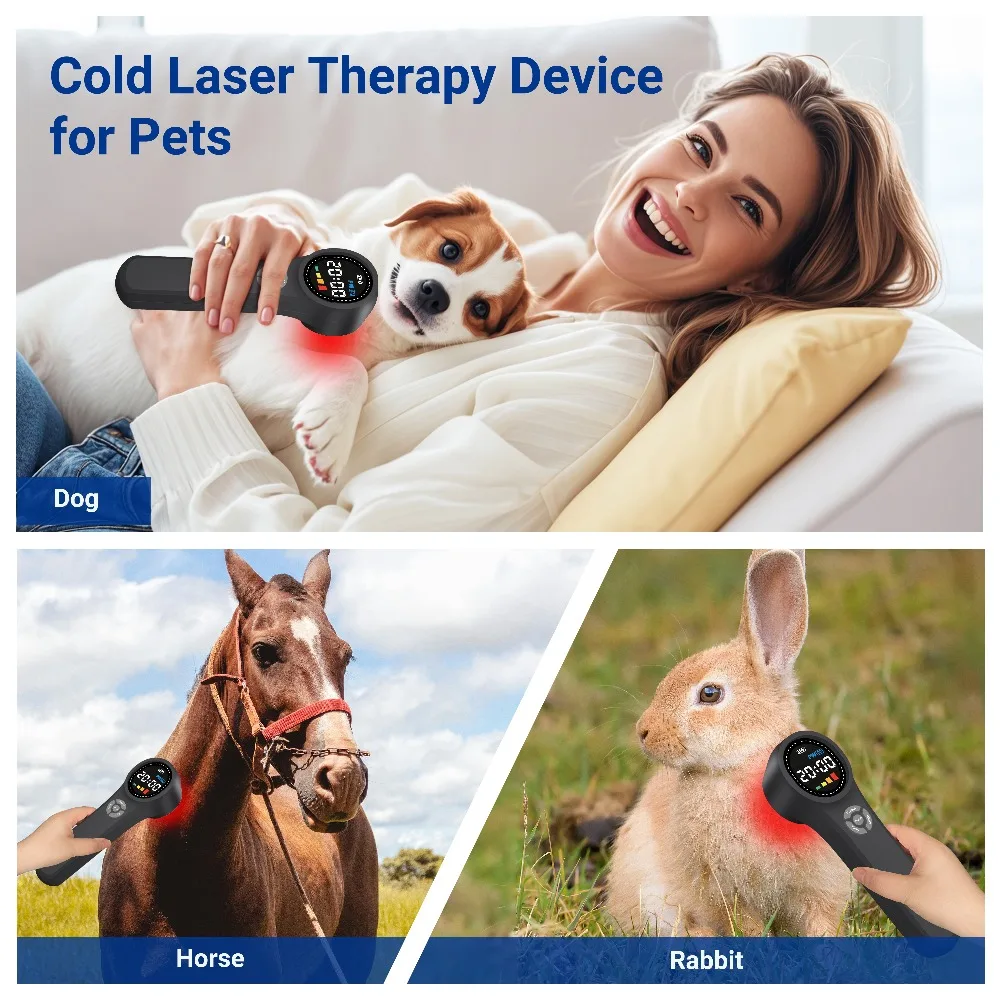 Professional 1760mW Cold Laser Therapy Device for Pets 660nm 810nm 980nm LLLT Infrared Light Therapy for Ear Infections Pain