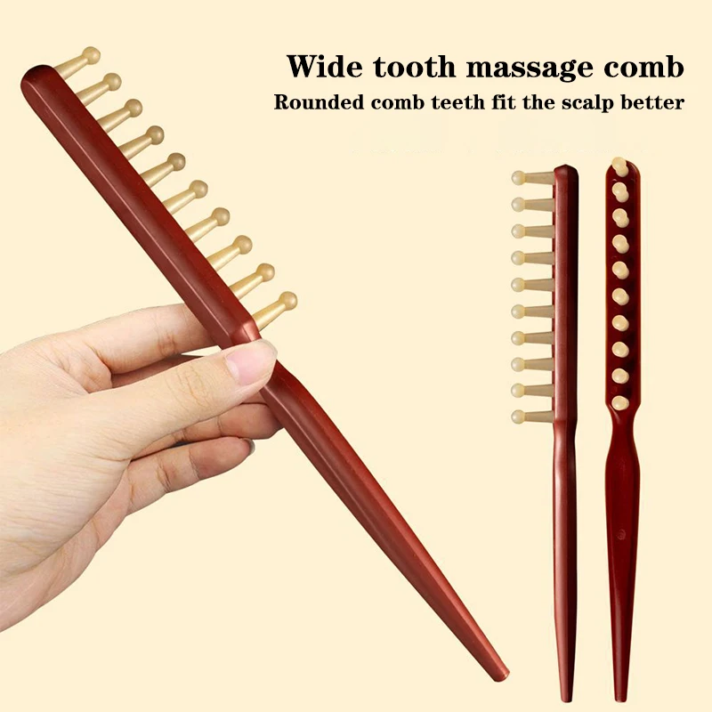 Meridian Massage Comb Anti-static Gua Sha Tool Alloy Teeth Relaxation Scalp Point Massage Brush Barber Hair Comb Massage Tool