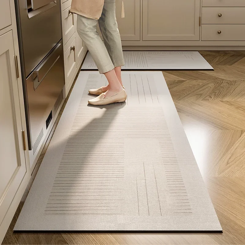 Kitchen Floor Mat Waterproof Pvc Carpet Anti-slip Oil-proof Leather Mats PVC Long Strip Home Decoration Rug Alfombra Cocina