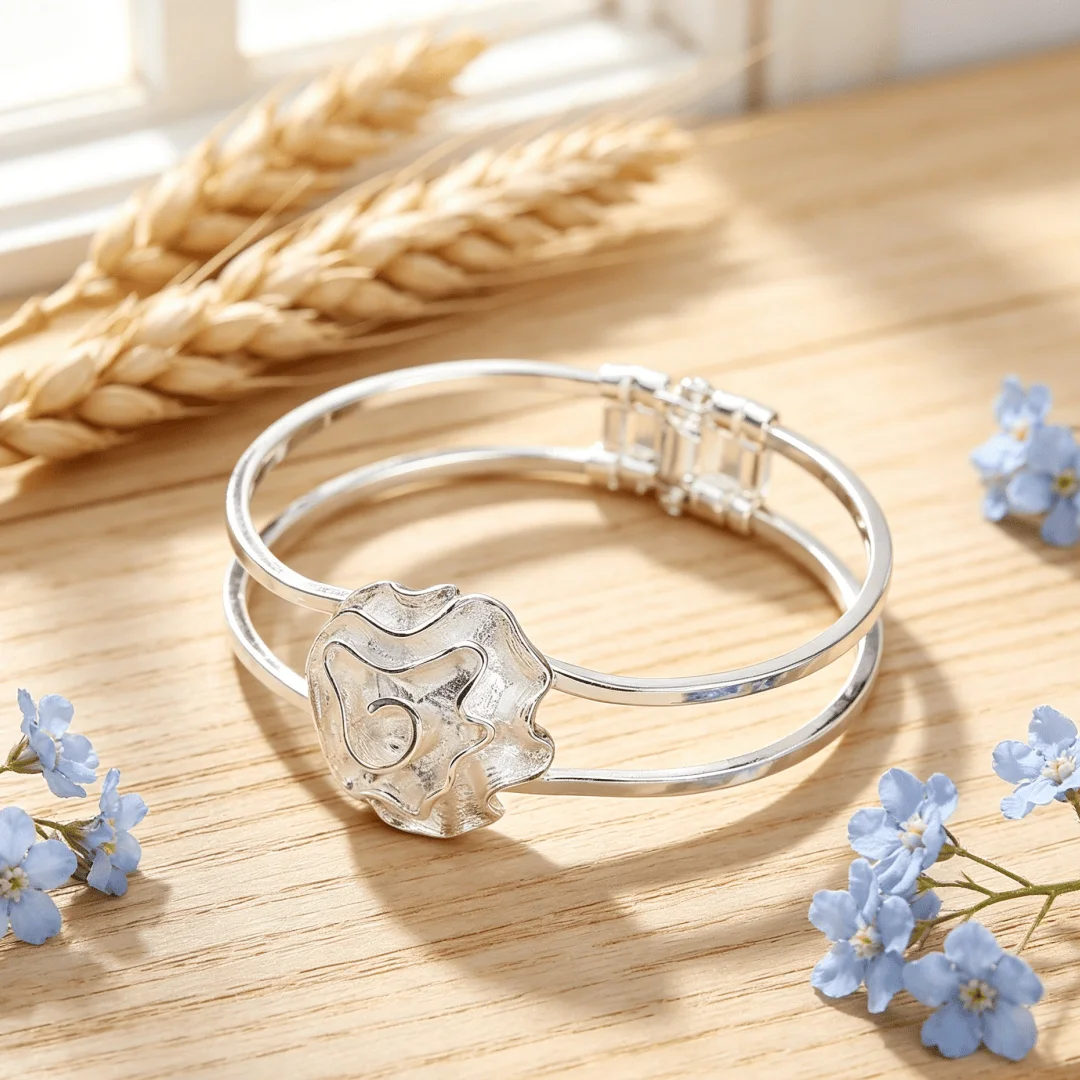 Special offer 925 sterling Silver Creative rose flower bangle Bracelets for Women Fashion Party Wedding Engagement Jewelry Gifts