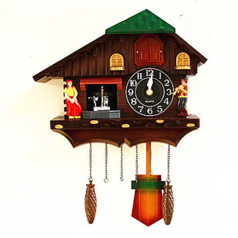 Exclusive New European Cuckoo Clock with Time-Telling Bird & Swinging Pendulum Wall Watch