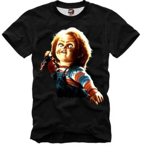 T-Shirt Chucky Horror Psycho 80er Jahre Kiefer der weißen Hai Hellraiser Herren T-Shirt 2019 neueste Baumwolle brandneue 3D-gedruckte T-Shirts