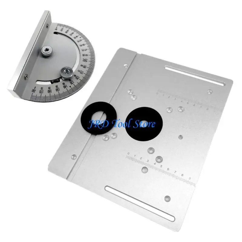 A2UD ALUMINUM ROUTER BANSERT Tấm Tấm chế biến gỗ Bộ định tuyến Tấm với hướng dẫn đo bằng máy đo MITER