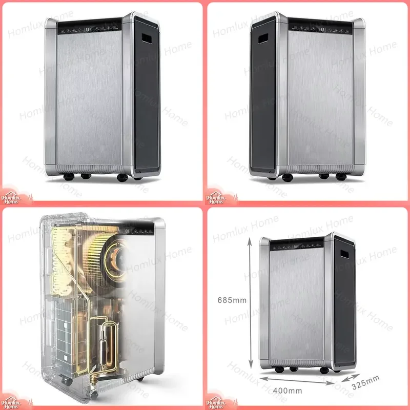 60L D Industrial Dehumidifier for Basement Hotel Home Office Warehouse High Capacity Drainage Type Automatic Humidity Control