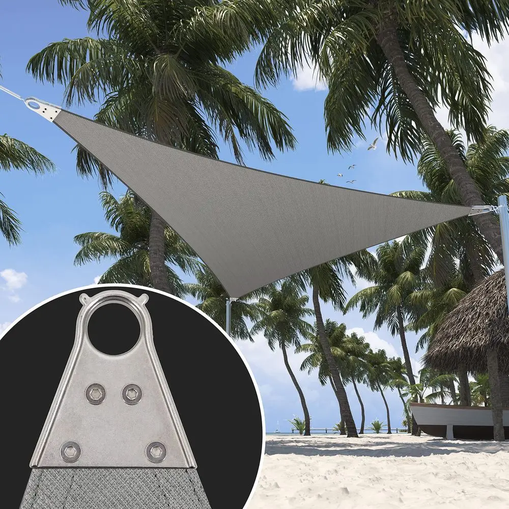 

30 x 30 x 30 Grey Sun Shade Heavy Duty Triangle Shade Sail, Custom Size Super Ring Canopy Awning Shades for Patio Carport Yard