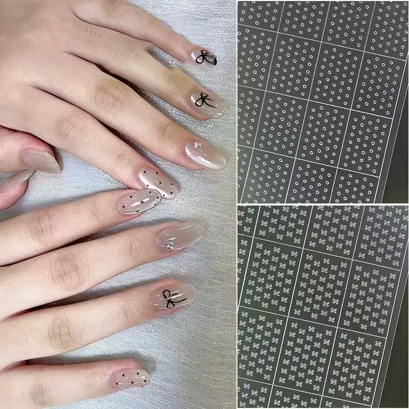 1 Sheet Nail Art Hollow Out Sticker Star Butterfly Love Adhesive Template Stamp Stickers Nail Art Decoration Charm Nail Decals