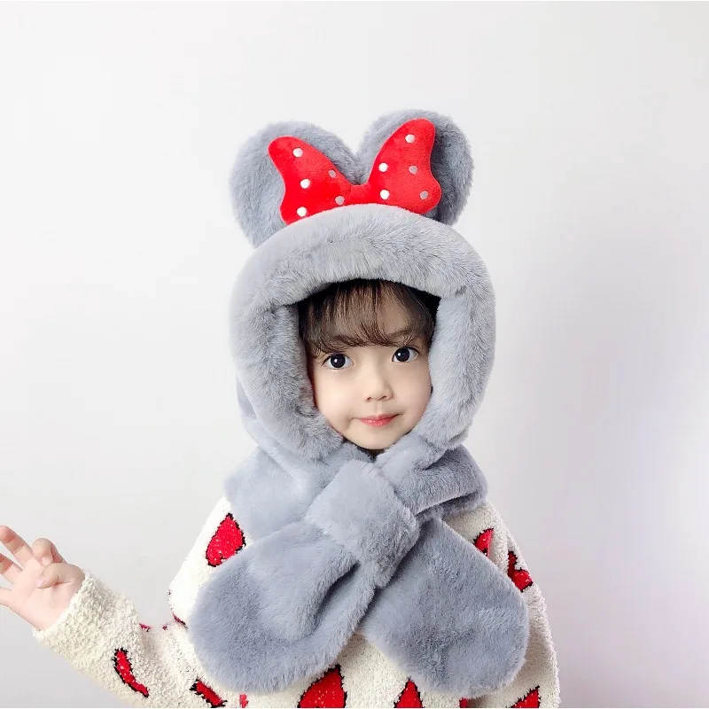Thickened Children's Hat Scarf Set Winter Ear Protection Hat for Boys And Girls Cute Integrated Warmth Baby Hat Kids Winter Hat