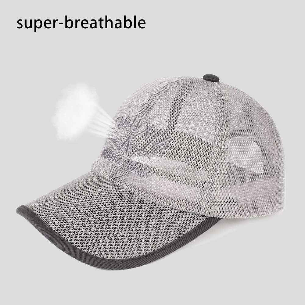 Summer Full Mesh Baseball Cap Quick Dry Cooling Sun Protection Cap Outdoor Golf Running Breathable Adjustable Snapback Hat