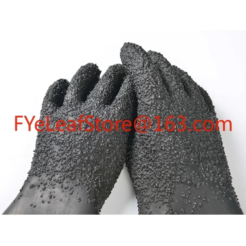 Rubber particle sandblasting latex protective gloves 65cm wear-resistant thickened